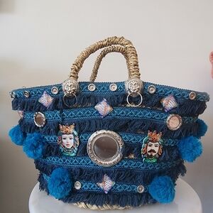 Made In ITALY Blue and Coffa Bag